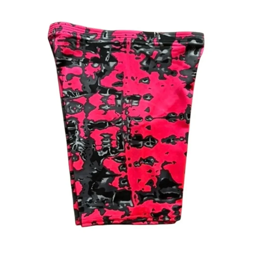 Vintage 80s 90s Wags Neon Pink Black Splatter Bike Shorts Spandex High Waist M